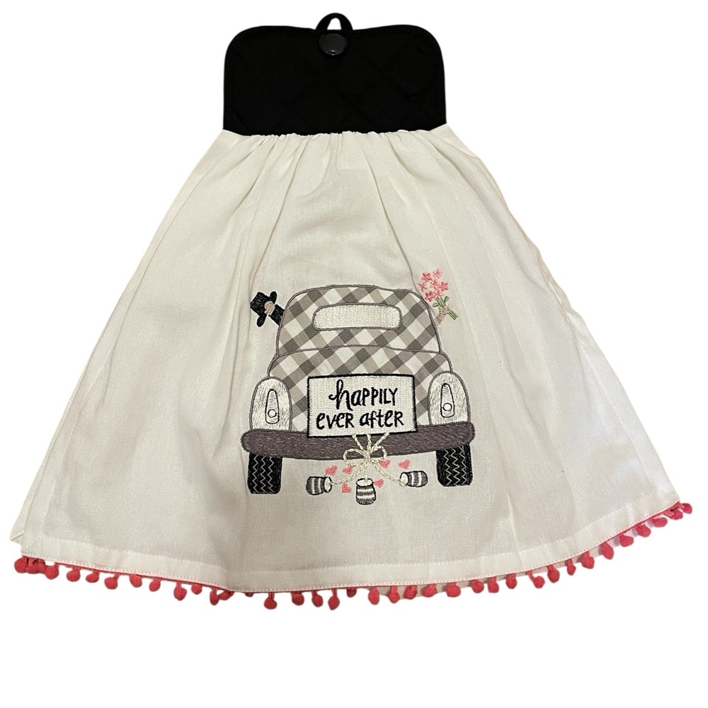 Wedding, shower gift. Happily Ever After Oven Dish Cloth